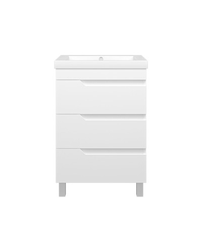 Софт - 60 Тумба напольная с 3 ящ.эмаль / раковина