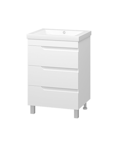 Софт - 60 Тумба напольная с 3 ящ.эмаль / раковина