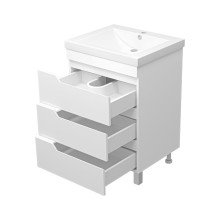 Софт - 60 Тумба напольная с 3 ящ.эмаль / раковина