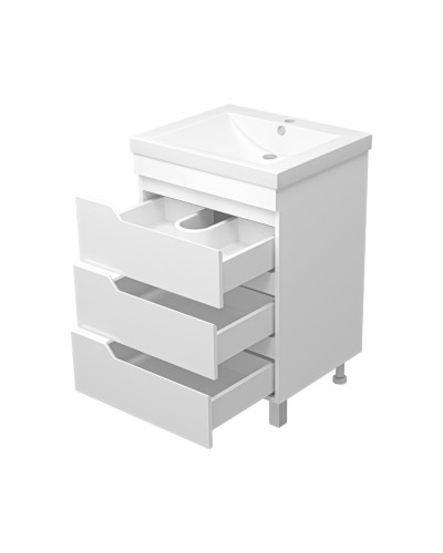 Софт - 60 Тумба напольная с 3 ящ.эмаль / раковина