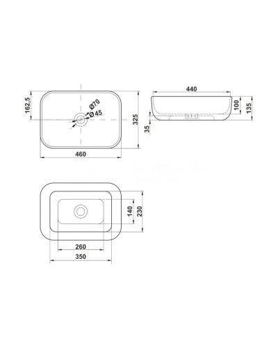 Коломбо - 80 Тумба подвесная 2 ящ. с отталк. / раковина