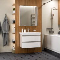 Ингрид - 75 Тумба подвесная с 2 ящ.эмаль / раковина