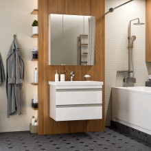 Ингрид - 75 Тумба подвесная с 2 ящ.эмаль / раковина