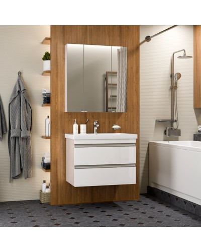 Ингрид - 75 Тумба подвесная с 2 ящ.эмаль / раковина