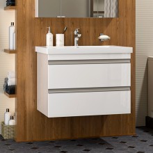 Ингрид - 75 Тумба подвесная с 2 ящ.эмаль / раковина