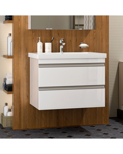 Ингрид - 75 Тумба подвесная с 2 ящ.эмаль / раковина