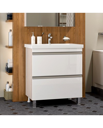 Ингрид - 75 Тумба напольная с 2 ящ.эмаль / раковина