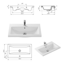 Терра - 70 Тумба с 3 ящ. серая / раковина