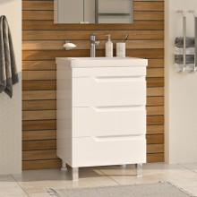 Софт - 60 Тумба напольная с 3 ящ.эмаль / раковина