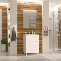 Софт - 60 Тумба напольная с 3 ящ.эмаль / раковина