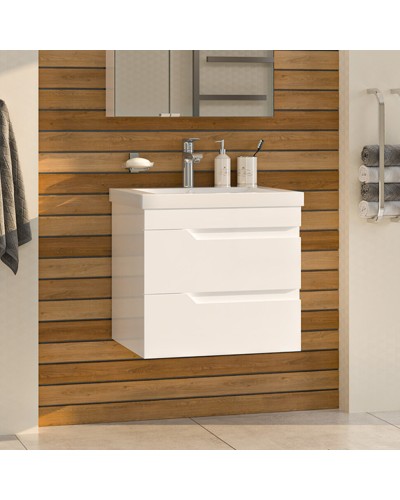 Софт - 60 Тумба подвесная с 2 ящ.эмаль / раковина