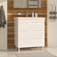 Софт - 75 Тумба напольная с 3 ящ.эмаль / раковина