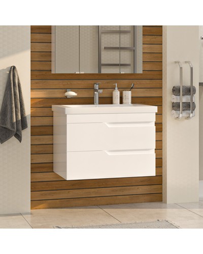 Софт - 75 Тумба подвесная с 2 ящ.эмаль / раковина