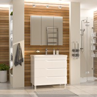 Софт - 90 Тумба напольная с 3 ящ.эмаль / раковина