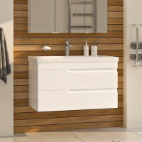 Софт - 90 Тумба подвесная с 2 ящ.эмаль / раковина