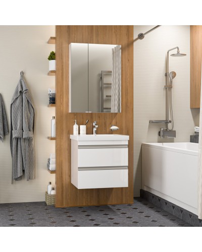 Ингрид - 60 Тумба подвесная с 2 ящ.эмаль / раковина