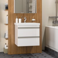 Ингрид - 60 Тумба подвесная с 2 ящ.эмаль / раковина