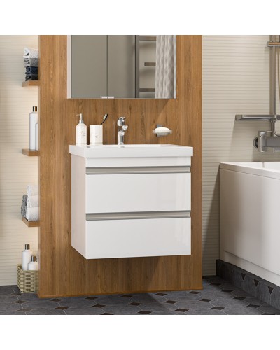 Ингрид - 60 Тумба подвесная с 2 ящ.эмаль / раковина