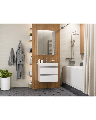 Ингрид - 60 Тумба подвесная с 2 ящ.эмаль / раковина