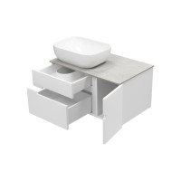 Роял - 80 Тумба подвесная с 2 ящ. белый / столешница / раковина