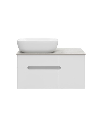 Роял - 80 Тумба подвесная с 2 ящ. белый / столешница / раковина
