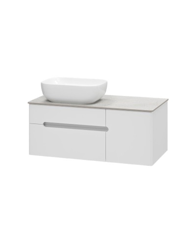 Роял -100 Тумба подвесная с 2 ящ. белый / столешница / раковина