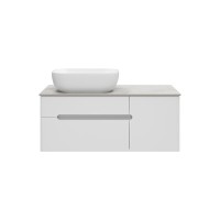 Роял -100 Тумба подвесная с 2 ящ. белый / столешница / раковина