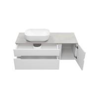 Роял -120 Тумба подвесная с 2 ящ. белый / столешница / раковина