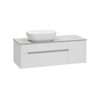 Роял -120 Тумба подвесная с 2 ящ. белый / столешница / раковина