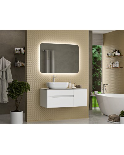 Роял -100 Тумба подвесная с 2 ящ. белый / столешница / раковина