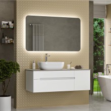 Роял -120 Тумба подвесная с 2 ящ. белый / столешница / раковина