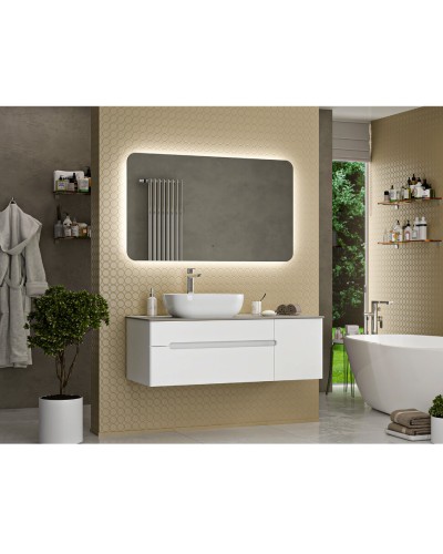 Роял -120 Тумба подвесная с 2 ящ. белый / столешница / раковина