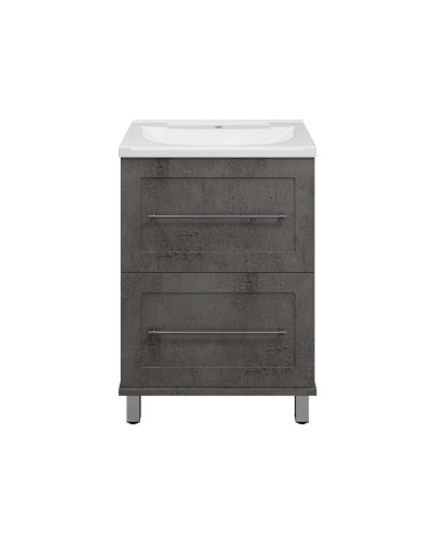 Марта - 60 Тумба напольная темный бетон / раковина