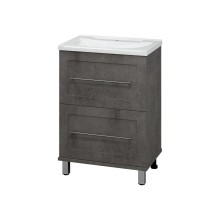 Марта - 60 Тумба напольная темный бетон / раковина