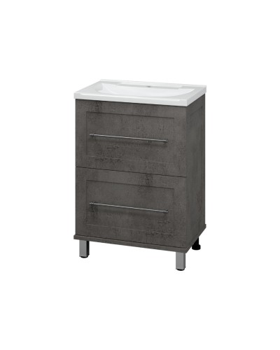 Марта - 60 Тумба напольная темный бетон / раковина