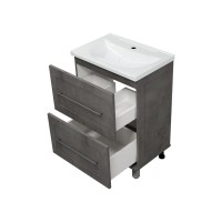 Марта - 60 Тумба напольная темный бетон / раковина