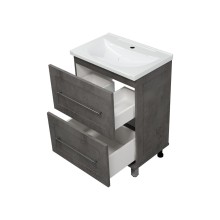 Марта - 60 Тумба напольная темный бетон / раковина