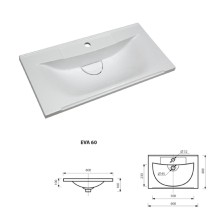 Марта - 60 Тумба напольная темный бетон / раковина