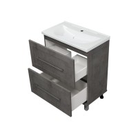 Марта - 70 Тумба напольная темный бетон / раковина