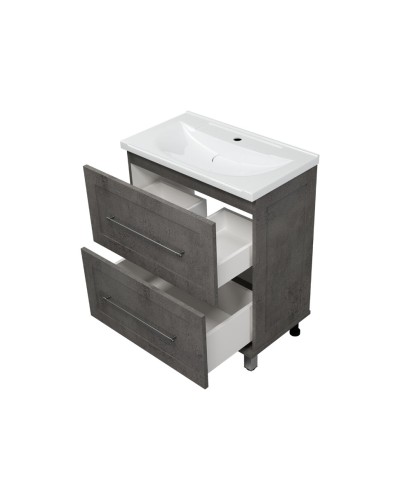 Марта - 70 Тумба напольная темный бетон / раковина