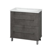 Марта - 80 Тумба напольная темный бетон / раковина