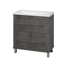 Марта - 80 Тумба напольная темный бетон / раковина