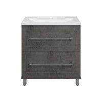 Марта - 80 Тумба напольная темный бетон / раковина