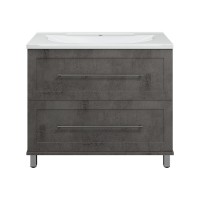 Марта -100 Тумба напольная темный бетон / раковина