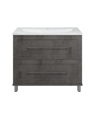 Марта -100 Тумба напольная темный бетон / раковина