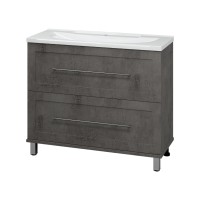 Марта -100 Тумба напольная темный бетон / раковина