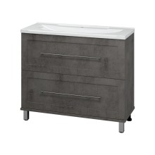 Марта -100 Тумба напольная темный бетон / раковина