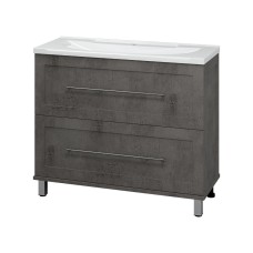 Марта -100 Тумба напольная темный бетон / раковина