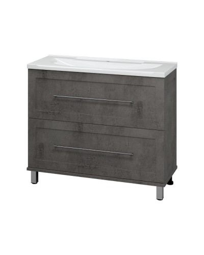 Марта -100 Тумба напольная темный бетон / раковина