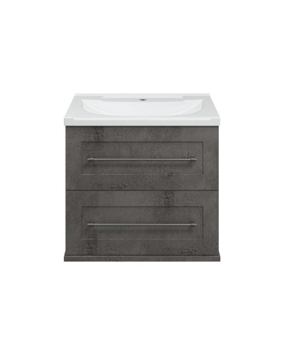 Марта - 60 Тумба подвесная 2 ящ. темный бетон / раковина